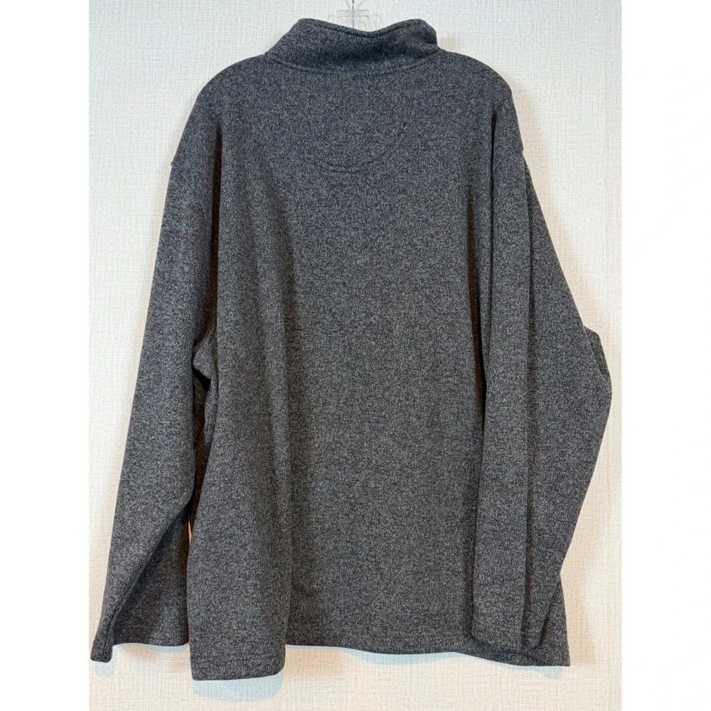 IZOD Men 3XL Charcoal Gray Heather Quarter Zip Fleece Pullover Sweater Mock Neck